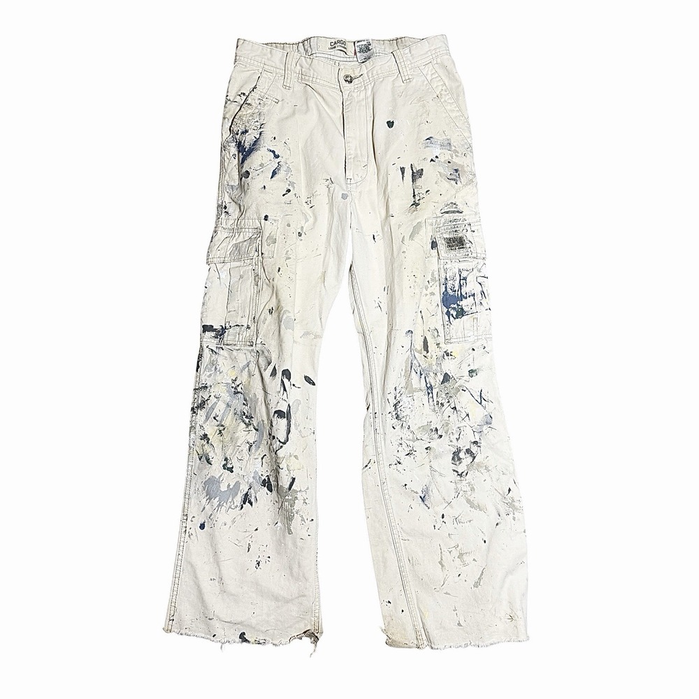 Levi's Cargo Loose Straight Pants 31x32 Paint Splatter Distressed Workwear Y2K